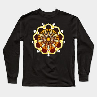 Geometric cyberpunk mandala clog - fire Long Sleeve T-Shirt